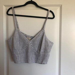 [NWT] Women's Slim Fit Linen Tank Top - Universal Thread Blue Striped L